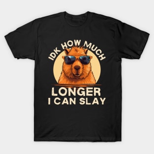 Idk How Much Longer I Can Slay Funny Capybara T-Shirt